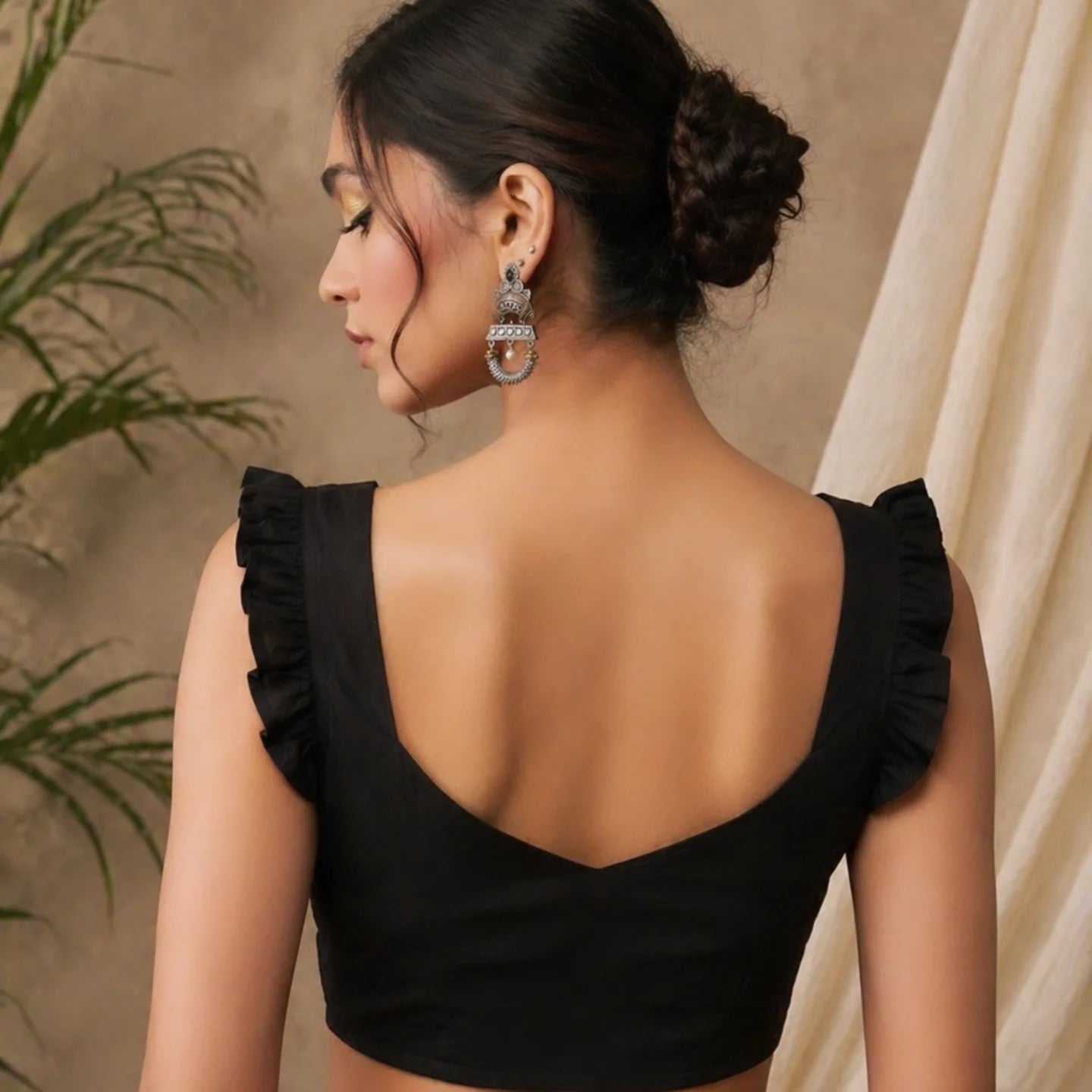 Black Princess Cut Blouse – Minimal & Elegant