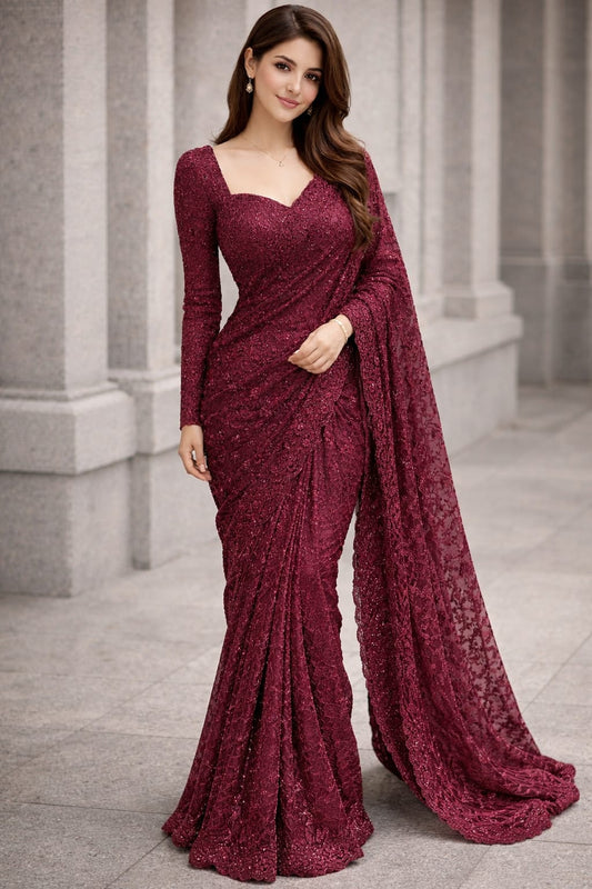 Imperial Wine Majesty Saree