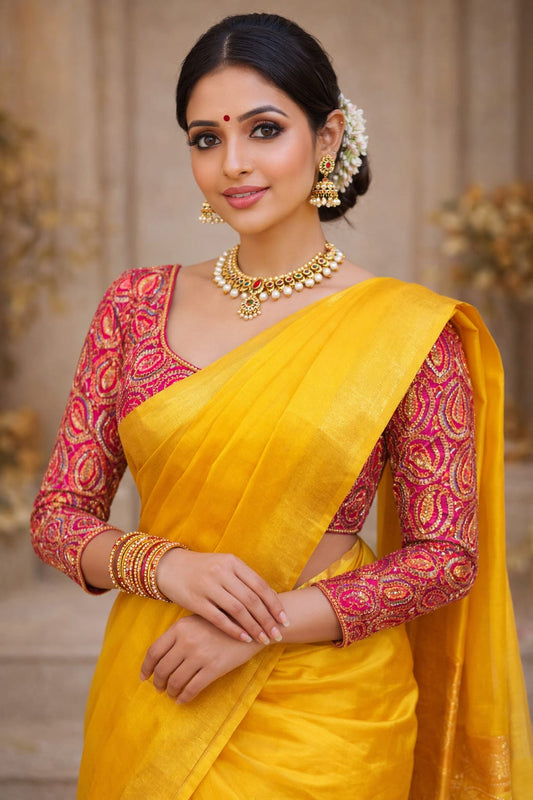 CL Luxury Golden Radiance Designer Saree