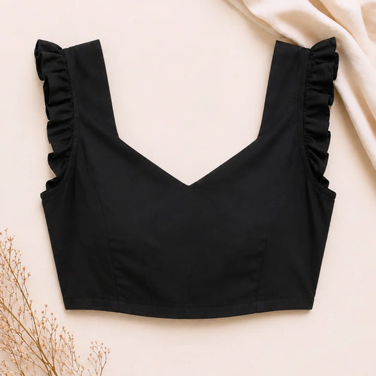Black Princess Cut Blouse – Minimal & Elegant